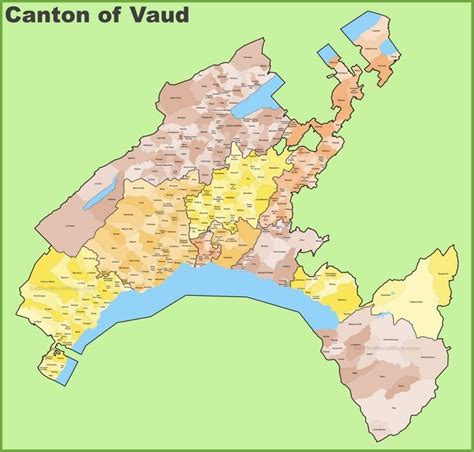 Canton of Vaud municipality map | Map, Vaud, Vintage travel posters