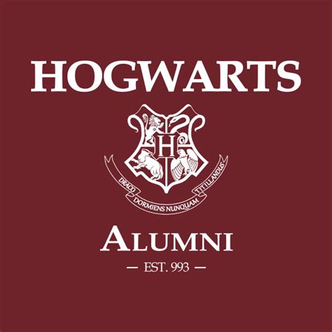 Hogwarts Alumni - White font - Hogwarts - T-Shirt | TeePublic