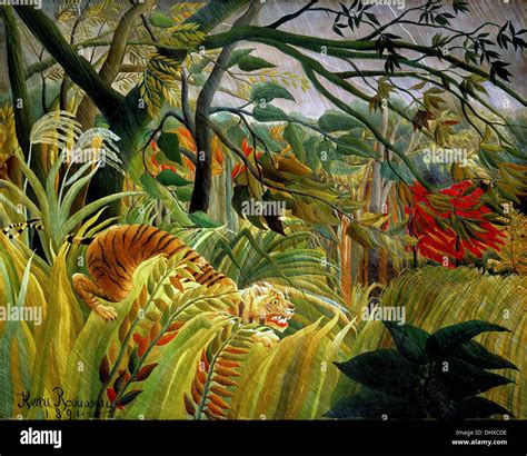 Rousseau Jungle Tiger : Artist: Henri Rousseau - Surprised! Storm in ...