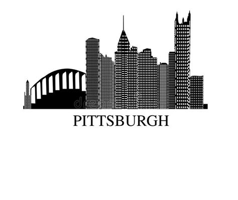 Pittsburgh Skyline Silhouette on Isolated Background Stock Vector ...