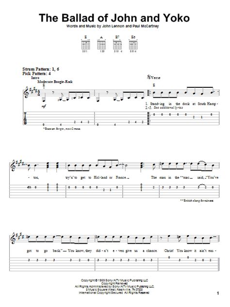 The Ballad Of John And Yoko by The Beatles - Easy Guitar Tab - Guitar Instructor