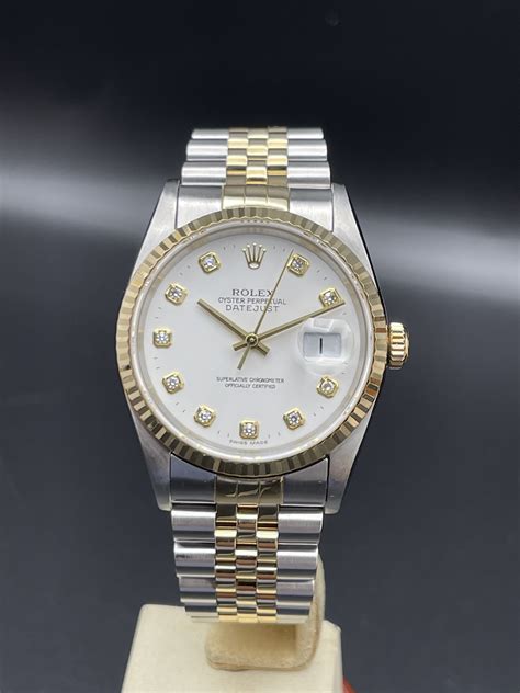 Rolex Datejust diamonds steel and gold