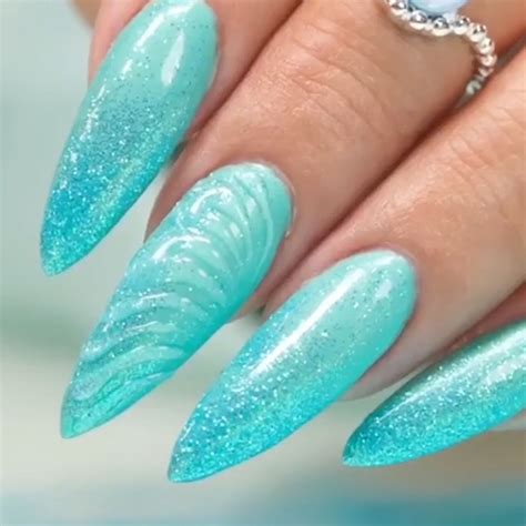 37 Charming Almond Shaped Nails Colors Ideas You Need To Copy Immediately | Blue glitter nails ...