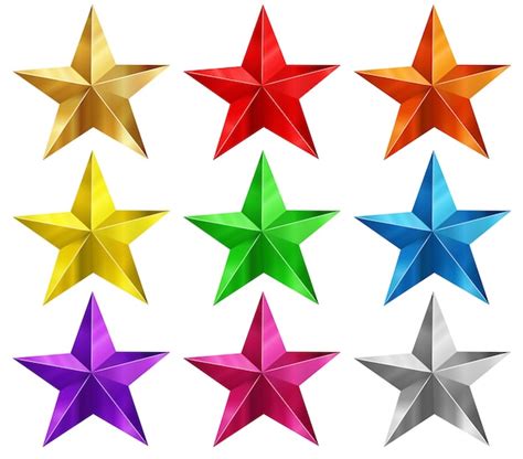 Premium Vector | Stars in nine different colors