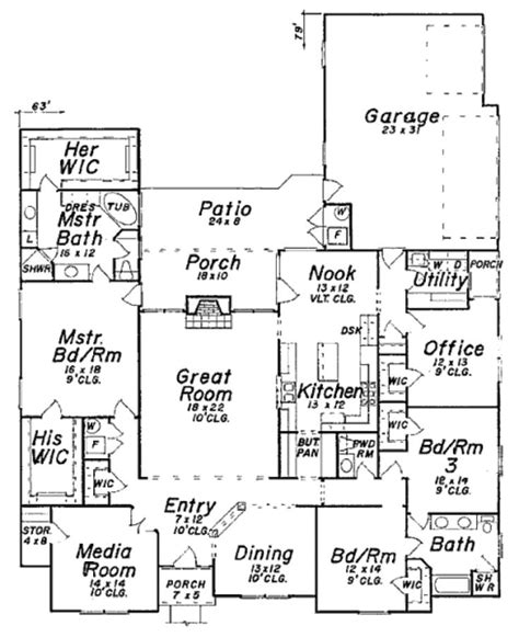 European Style House Plan - 3 Beds 2.5 Baths 3001 Sq/Ft Plan #52-150 ...