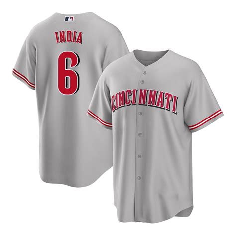 Youth Baseball game Uniforms Cincinnati_Reds Jonathan India #6 Gray ...