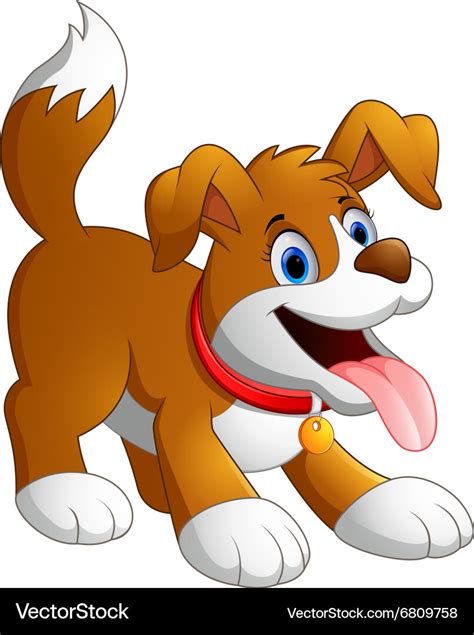 Cute fun dog cartoon Royalty Free Vector Image