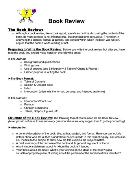 Book Review Format