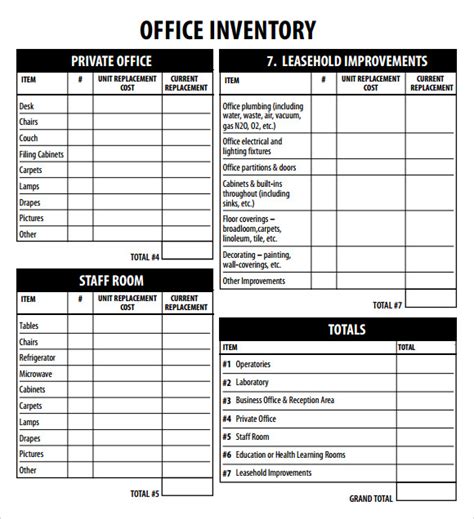 Inventory List Templates | 20+ Free Printable Xlsx, Docs & PDF Formats, Samples, Examples,