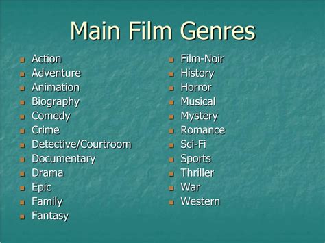 PPT - MOVIE GENRES PowerPoint Presentation, free download - ID:4962583