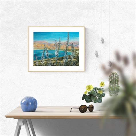 Lake Kinneret Painting Sea of Galilee and the Golan Heights - Etsy