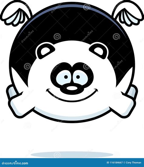 Flying Cartoon Panda stock vector. Illustration of vector - 116184667