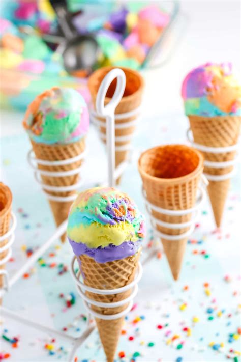 No-Churn Rainbow Ice Cream | A Zesty Bite