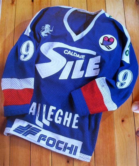 Vintage European hockey jersey with advertisements / ads / advertising ...