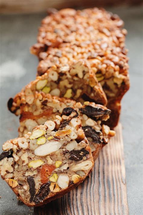 Traditional Fruit Cake with Nuts Stock Photo - Image of healthy ...