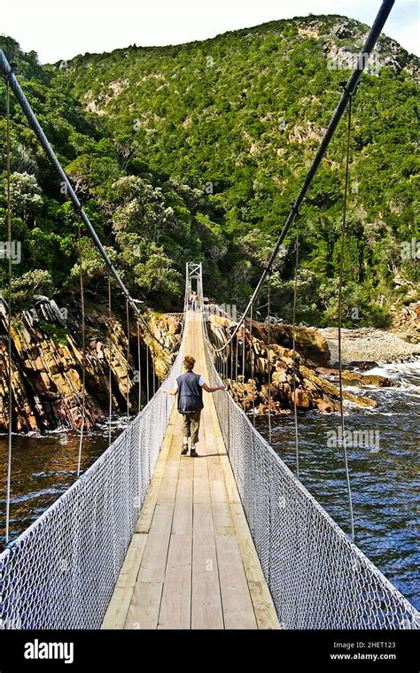 Storms River Mouth Suspension Bridge, Tsitsikamma National Park, South Africa Stock Photo - Alamy