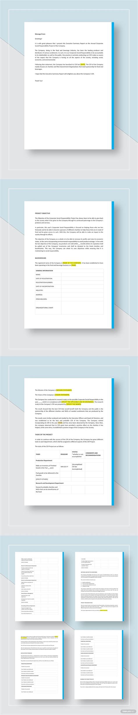 Executive Summary Report Template - Download in Word, Google Docs, Apple Pages | Template.net ...