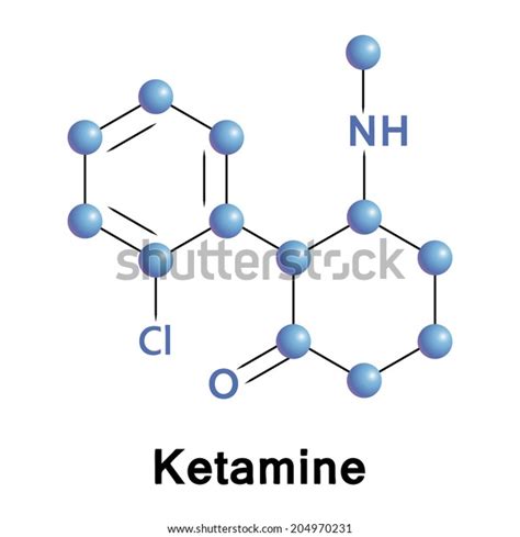 Ketamine Molecule Structure Medical Vector Illustration Stock Vector (Royalty Free) 204970231