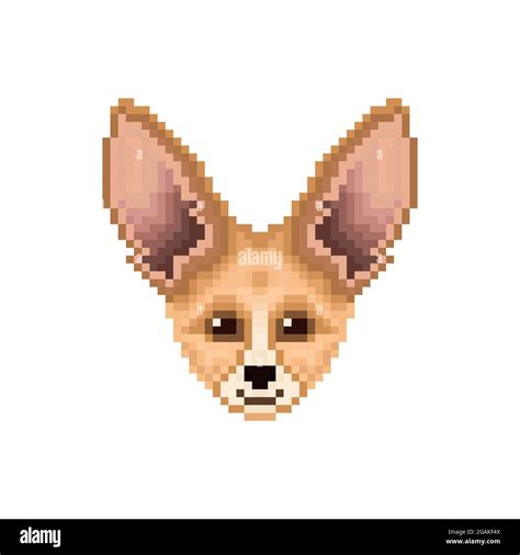 Portrait of cute Fennec Fox. Pixel art animal icon. Vector illustration Stock Vector Image & Art ...