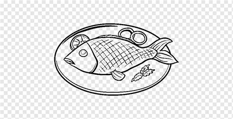 Fried fish Drawing, fish, white, food, seafood png | PNGWing