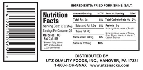 Utz Pork Rinds Nutrition Facts | Besto Blog