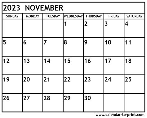 Calendar 2023 November Month – Get Calendar 2023 Update