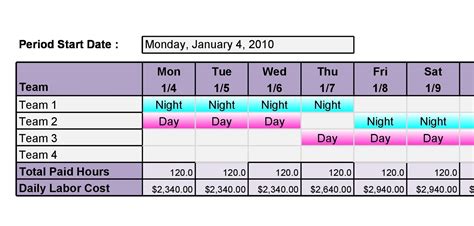 Free 12 Hour Shift Templates | Marketing calendar template, Schedule ...