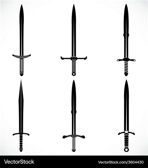 Sword silhouette Royalty Free Vector Image - VectorStock