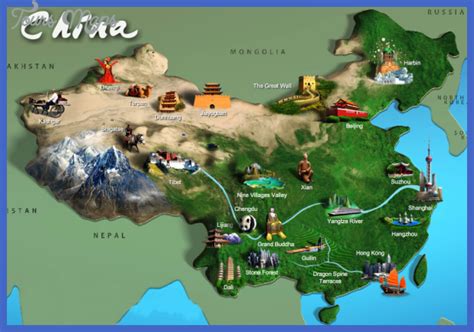 China Map Tourist Attractions - ToursMaps.com