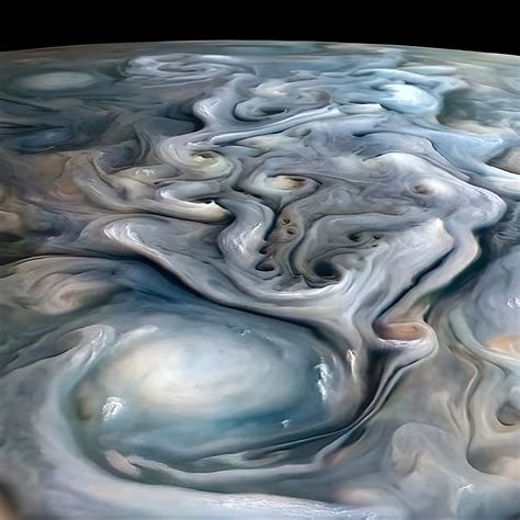 Terrifying beauty. Closeup of Jupiter’s towering ammonia clouds from ...