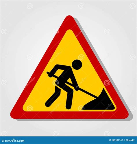 Road Work Ahead Sign Isolated on White Background. Vector Illustration ...