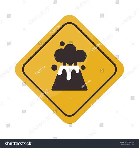 Volcano Warning Sign Vector Illustration Stock Vector (Royalty Free ...