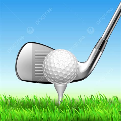 Golf Club And Ball On Tee Play Equipment Vector Background, Match, On, Vector Background Image ...