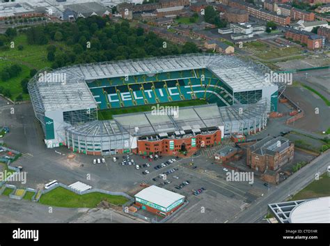 Aerial view of Parkhead football stadium home to Celtic FC Stock Photo ...