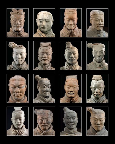 © Shaanxi Cultural Heritage Each warrior has a unique face and ...