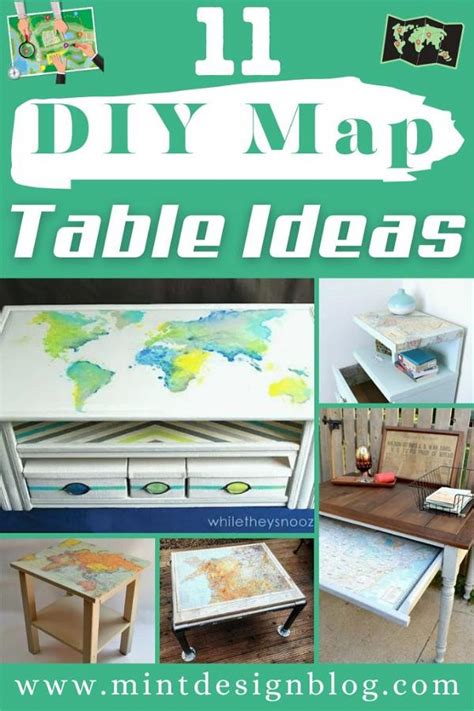 11 DIY Map Table Ideas For Rustic Decor - Mint Design Blog