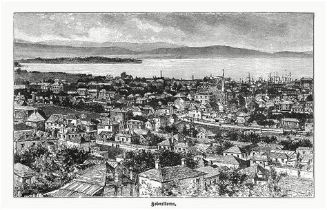 Historical view of Hobart; Tasmania, Australia; wood