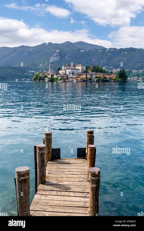 View of Isola San Giulio from Orta San Giulio, Lake Orta, Italian Lakes ...