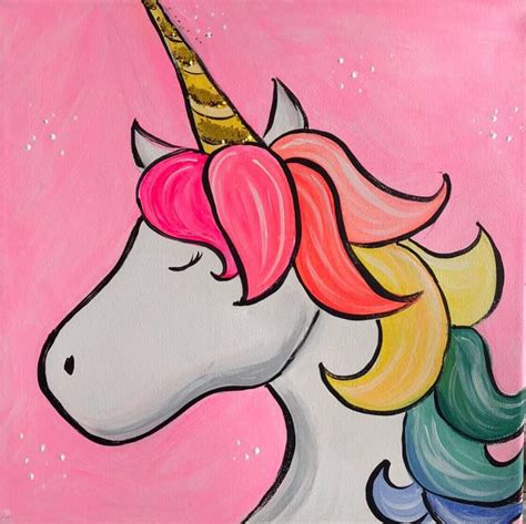 Proud Unicorn Kids Canvas Art, Small Canvas Paintings, Canvas Painting ...