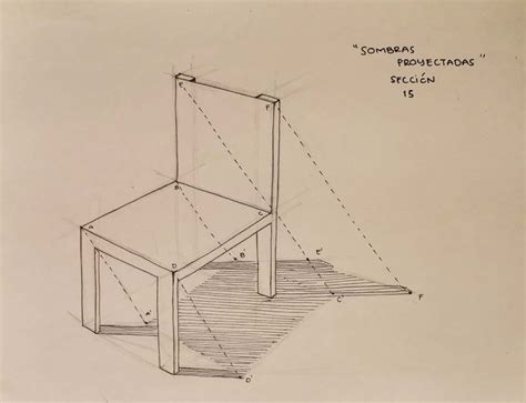 Perspective Drawing of Chair on Wooden Floor