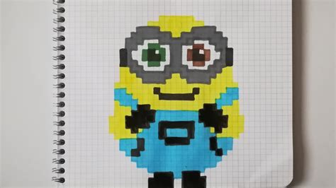 Pixel art Facile Minion - YouTube