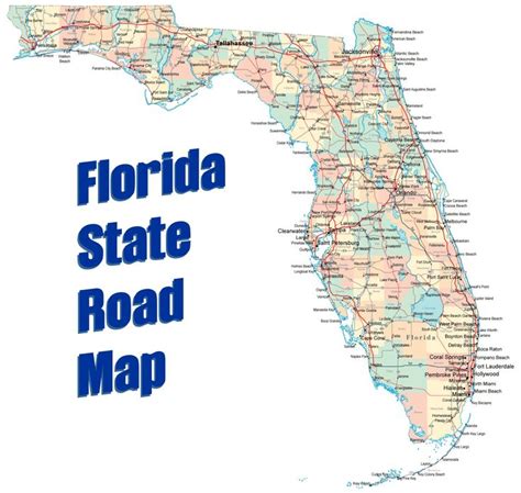 Florida State Road Map | Florida road map, Map of florida, Florida ...