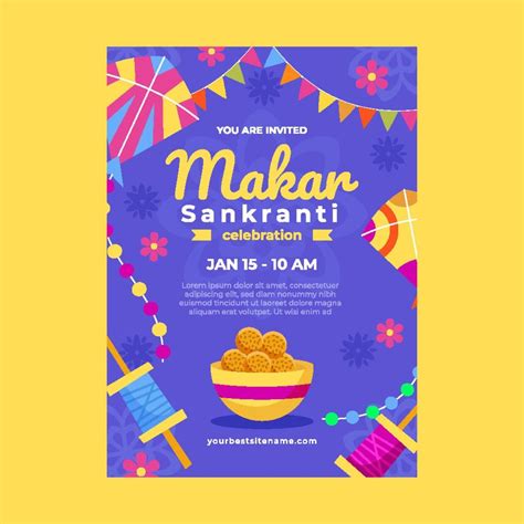 Makar Sankranti Poster Template 16350744 Vector Art at Vecteezy