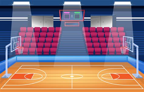 Basketball Indoor Stadium Cartoon Background 3053700 Vector Art at Vecteezy