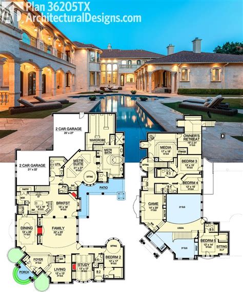 the floor plan for this luxury home is very large and has lots of room ...