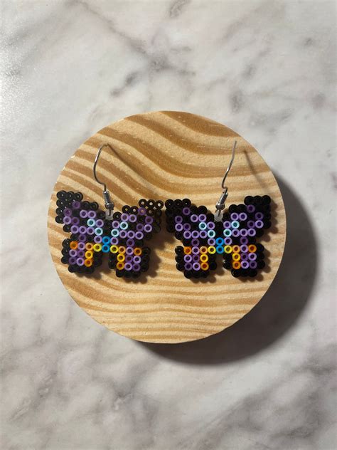 Perler Bead Butterfly Earrings | Etsy