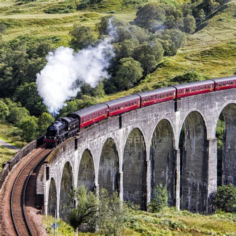 Jacobite steam train — transportation, sunshine - Stock Photo | #124541588