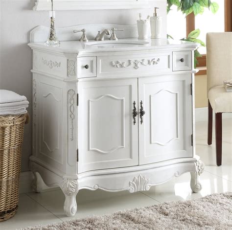 36" Benton Collection Fairmont Traditional Antique White Bathroom Vanity BC-3905W-AW-36-BS ...