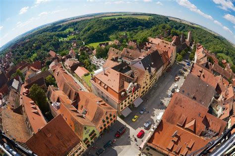 Aerial View of the Town from the Town Hall Tower in Rothenburg Ob Der ...