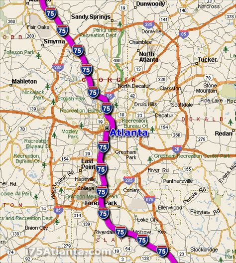 Map Of Interstate 75 In Georgia - Pinellas County Elevation Map